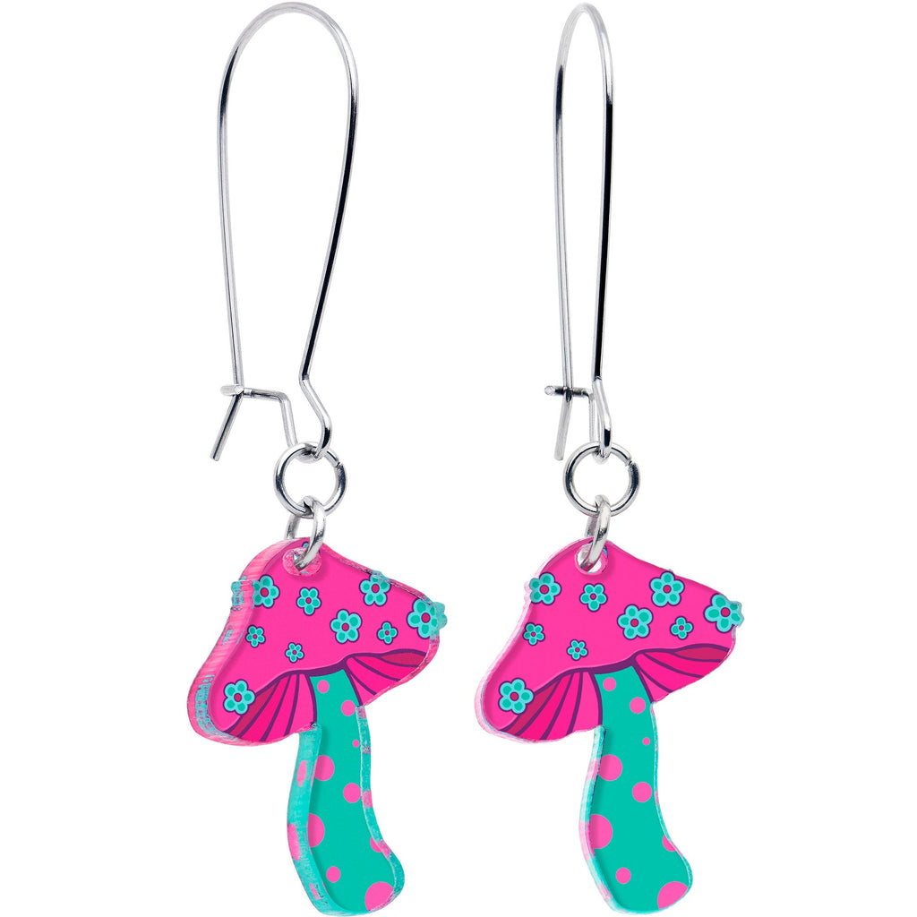 Pendientes colgantes de seta floral original de Onyx O