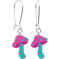 Pendientes colgantes de seta floral original de Onyx O