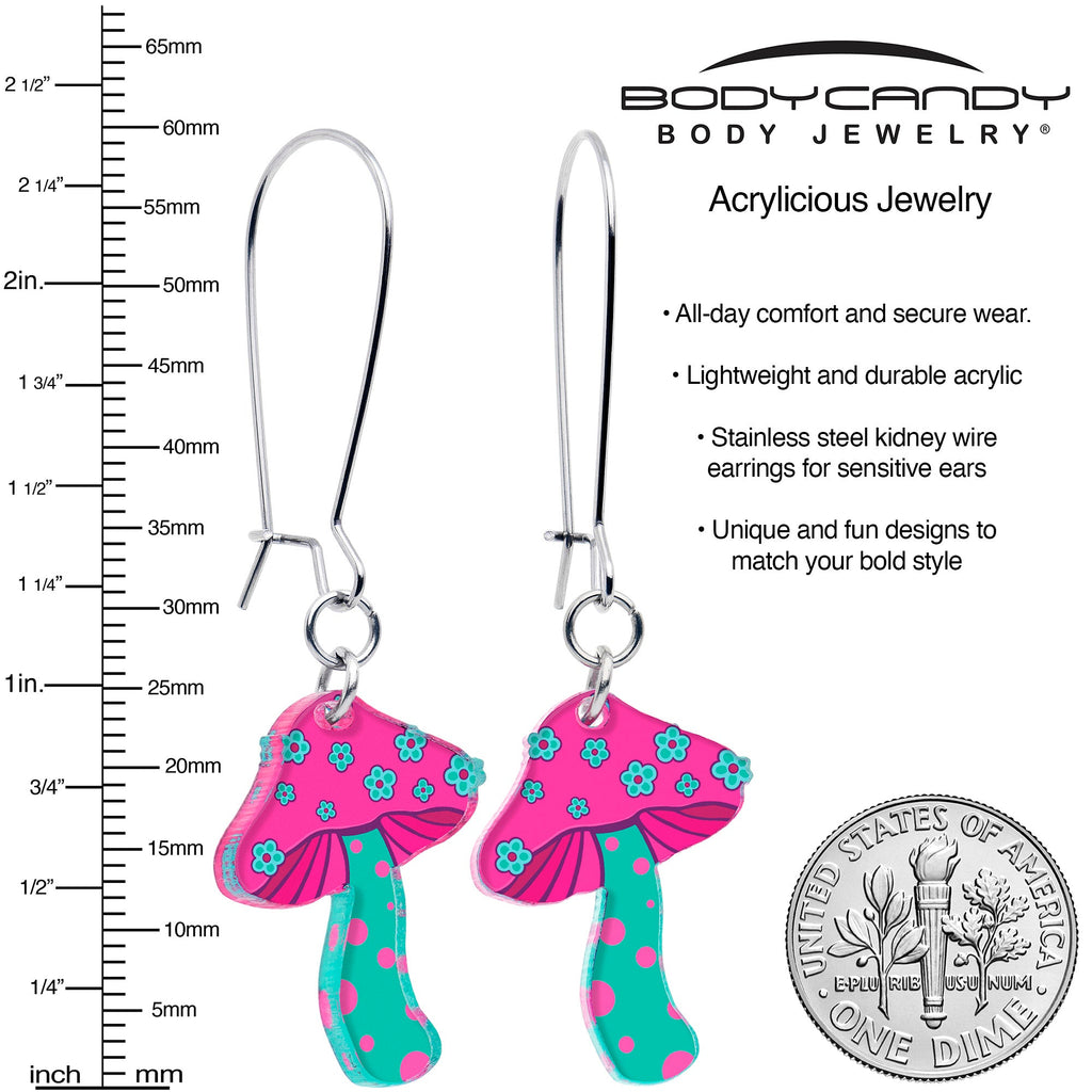 Pendientes colgantes de seta floral original de Onyx O