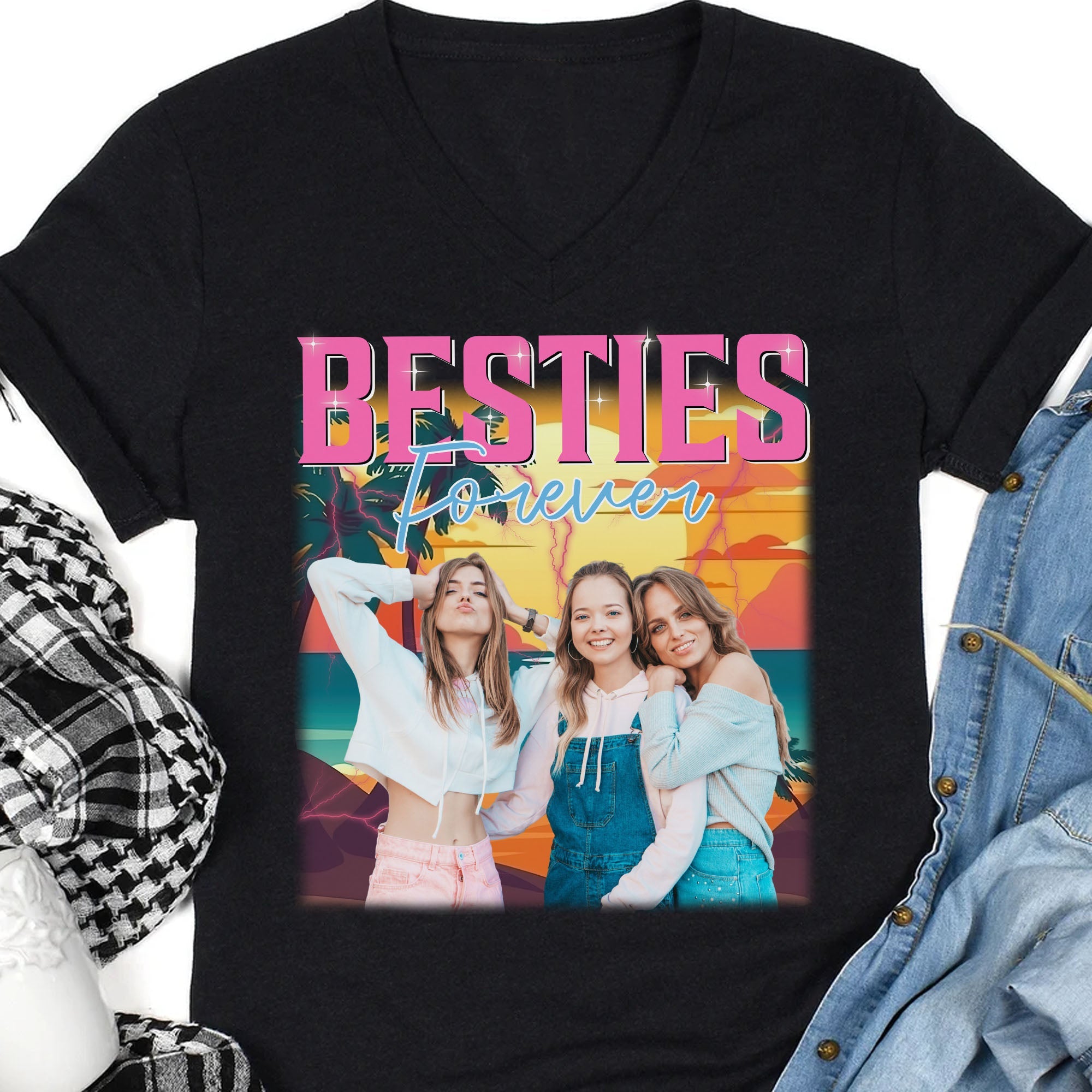 Vista previa en vivo Personaliza tu camiseta de mascotas, camiseta estilo bootleg con retrato retro vintage, personalizada con la foto de tu propio perro o gato, regalo para papá o mamá C775
