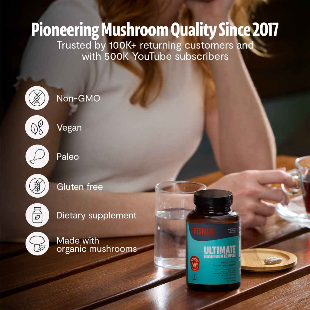 Capsules de Supplément Complexe de Champignons Biologiques