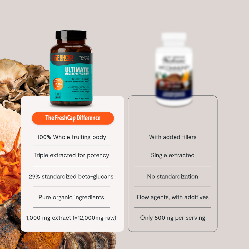 Capsules de Supplément Complexe de Champignons Biologiques